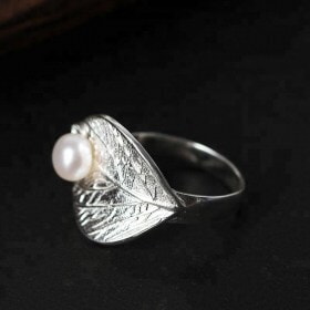 Handmade-Designer-Silver-Leaf-Natural-Pearl-Ring (3)